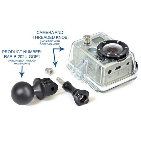 RAM 1" B Size RAM Action Camera Ball Adpter - immagine 6