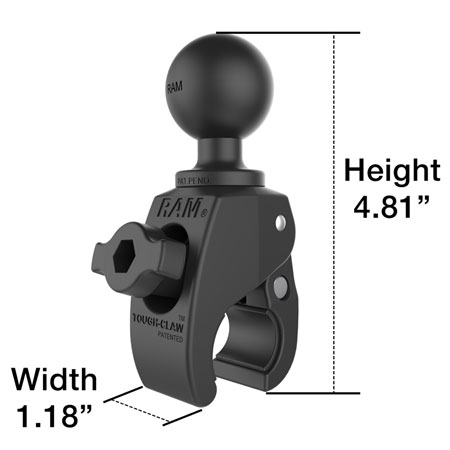 RAM 1.5" C Size RAM Tough-Claw Small Clamping range .625" to 1.5" - immagine 6