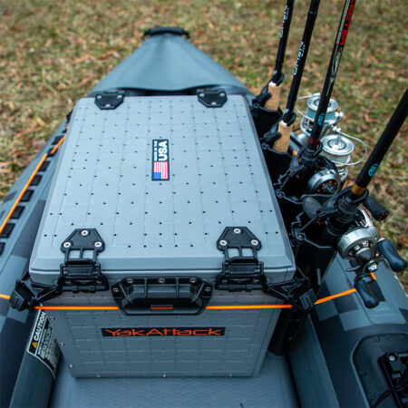 Alternative view of Yakattack BlackPak Pro Kayak Fishing Crate - 13" x 16", Battleship Grey